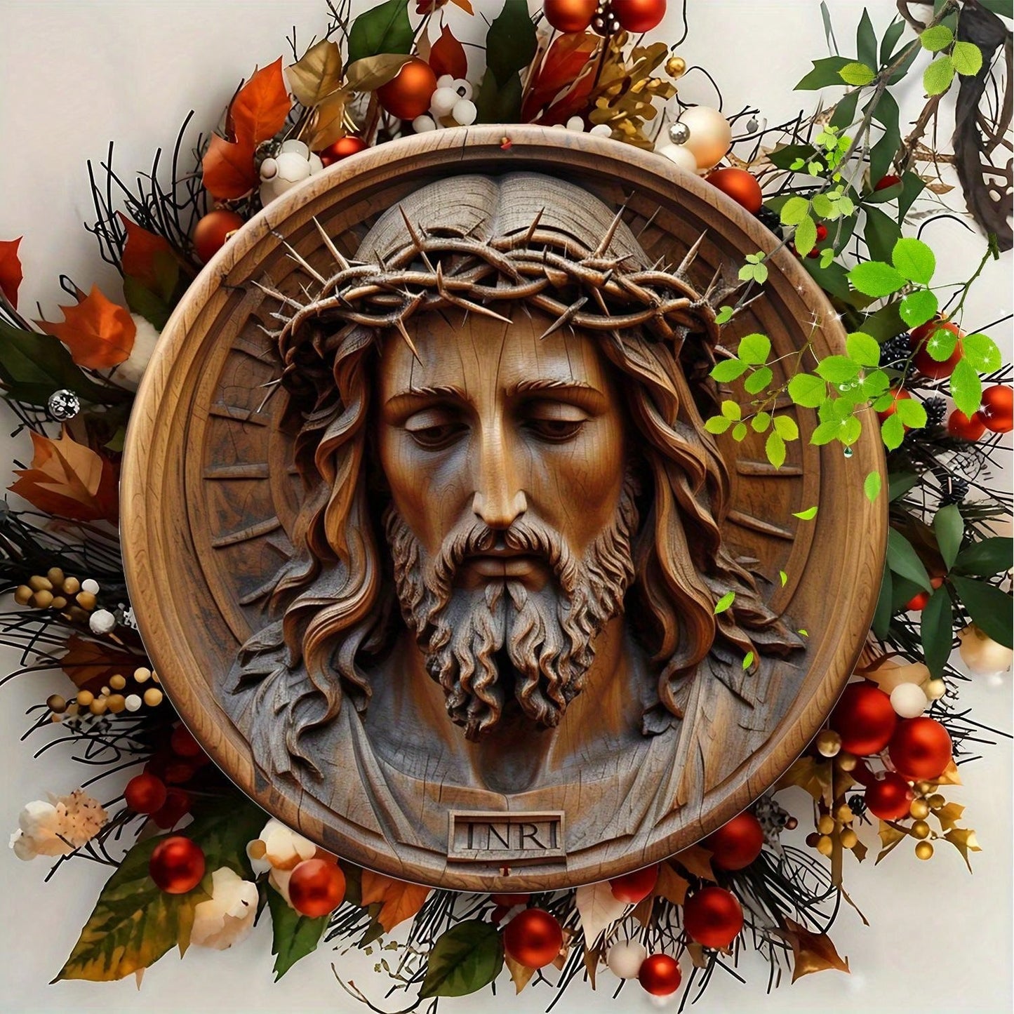 Vintage Jesus Round Lron Wall Art