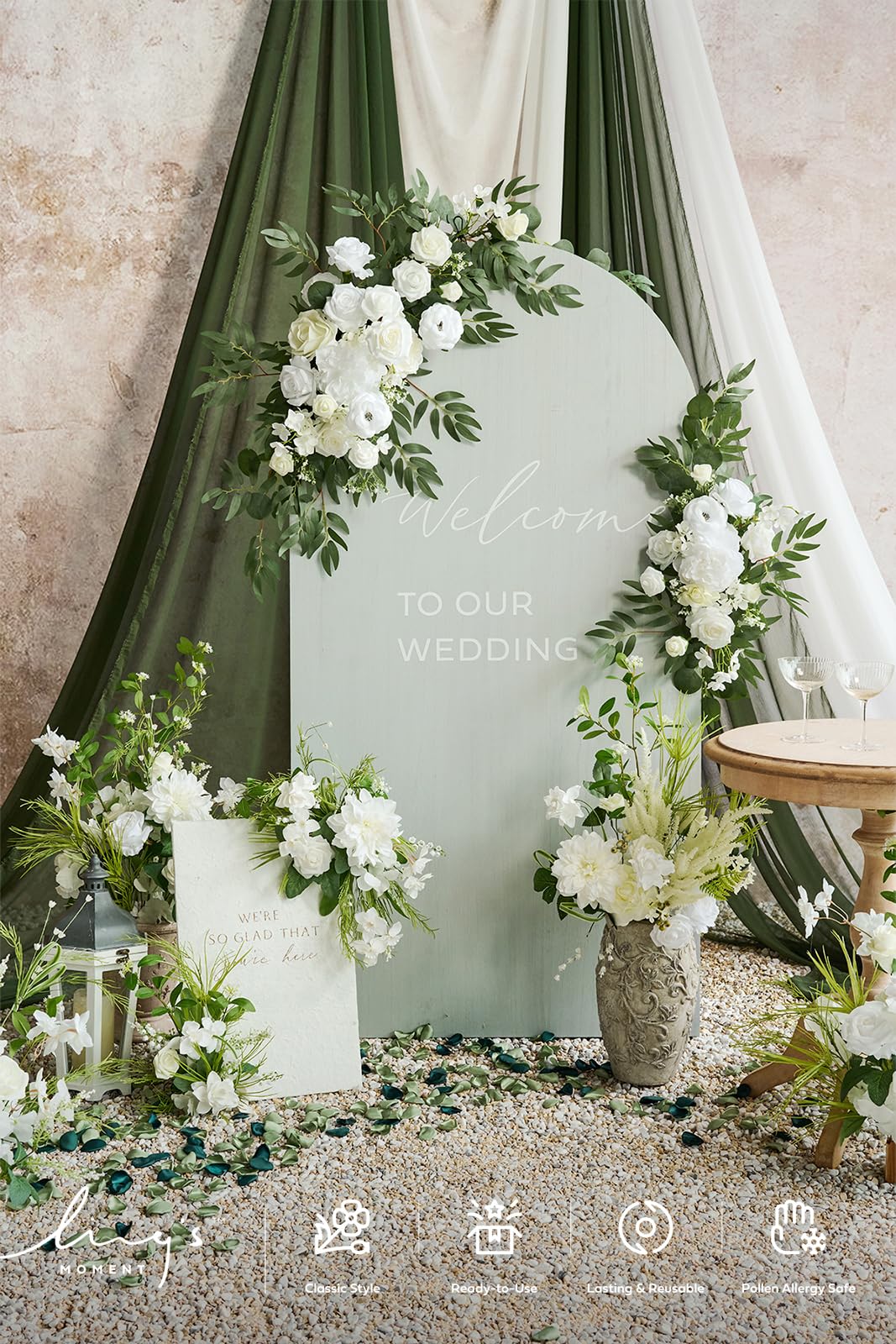 💏Artificial Wedding Arch Flowers Kit