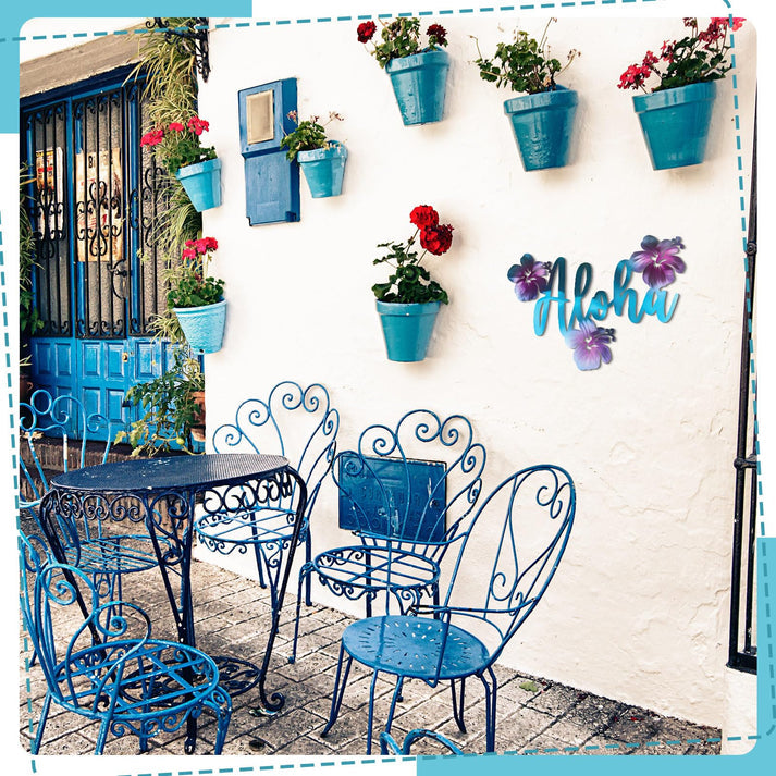 🌊Hibiscus Metal Wall Art Beach House Decor