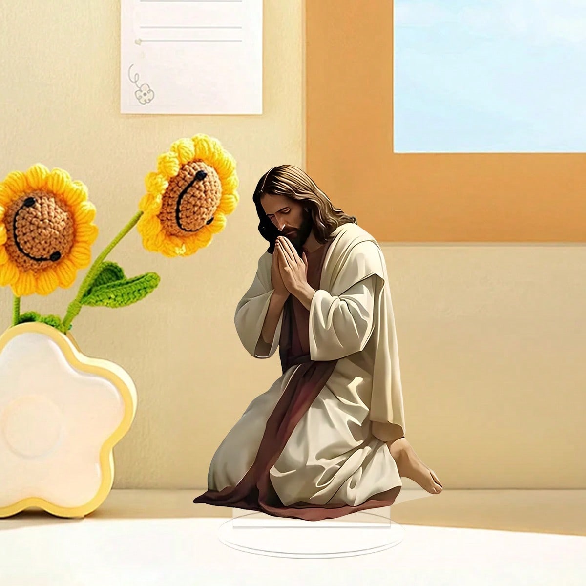 2D Flat Jesus Prayer Acrylic Statue