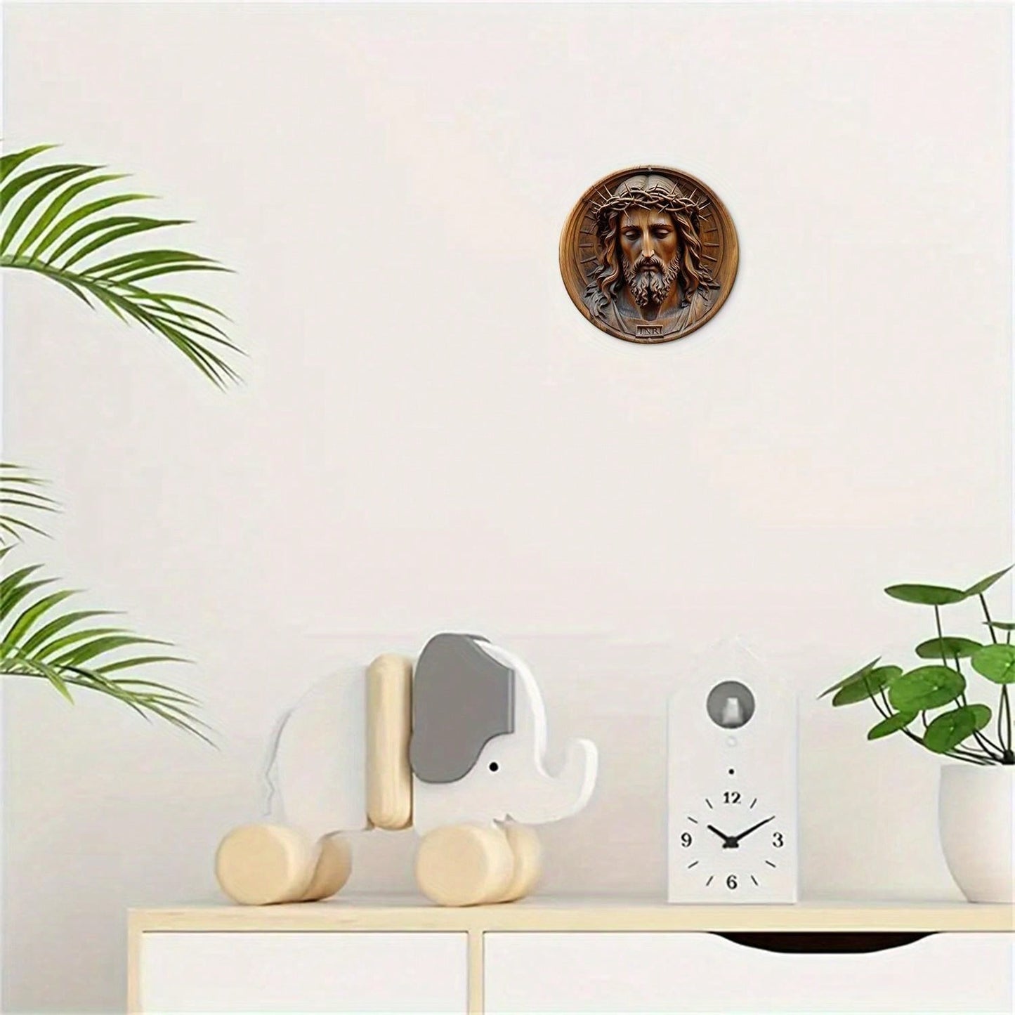 Vintage Jesus Round Lron Wall Art