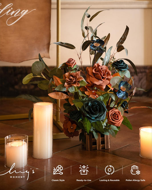 👰Artificial Flowers Wedding Aisle Runner Chair Decorations