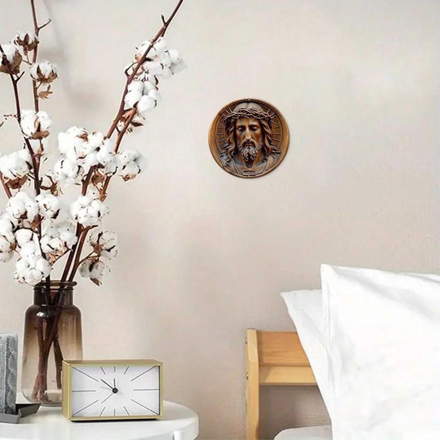 Vintage Jesus Round Lron Wall Art