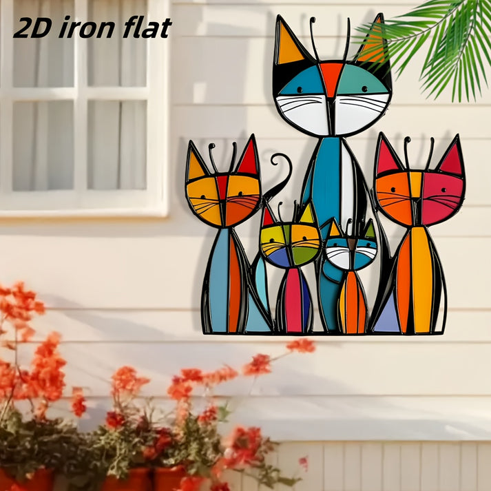 😺Bohemian Minimalist Metal Cat Wall Art Decor