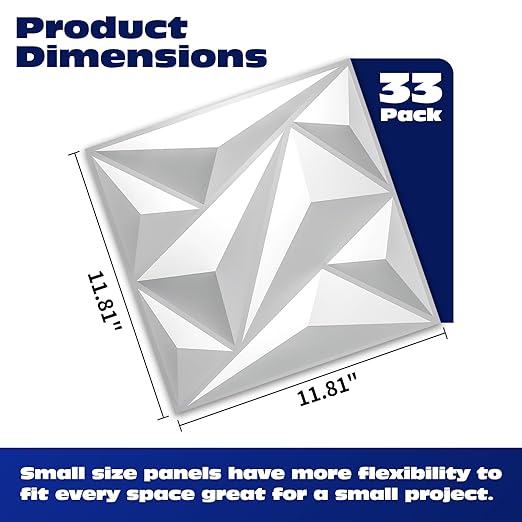 π₯33 Pack 3D Diamond Wall Panels β Cover 32 Sq.Ft!β¨