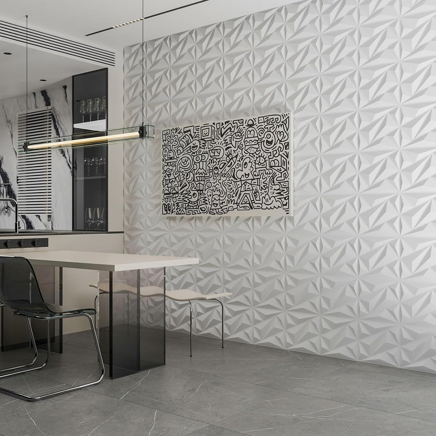 π₯33 Pack 3D Diamond Wall Panels β Cover 32 Sq.Ft!β¨