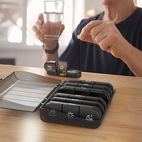 (π₯ Summer Hot Sale - Save 47% OFF) 21 Grid Black Pill Box Sorting Box, Buy 2 Free Shipping 6 Reviews