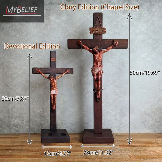 ✝️Jesus Crucifix Set: Small + Large Cross | Handmade in USA | Home & Church Altar