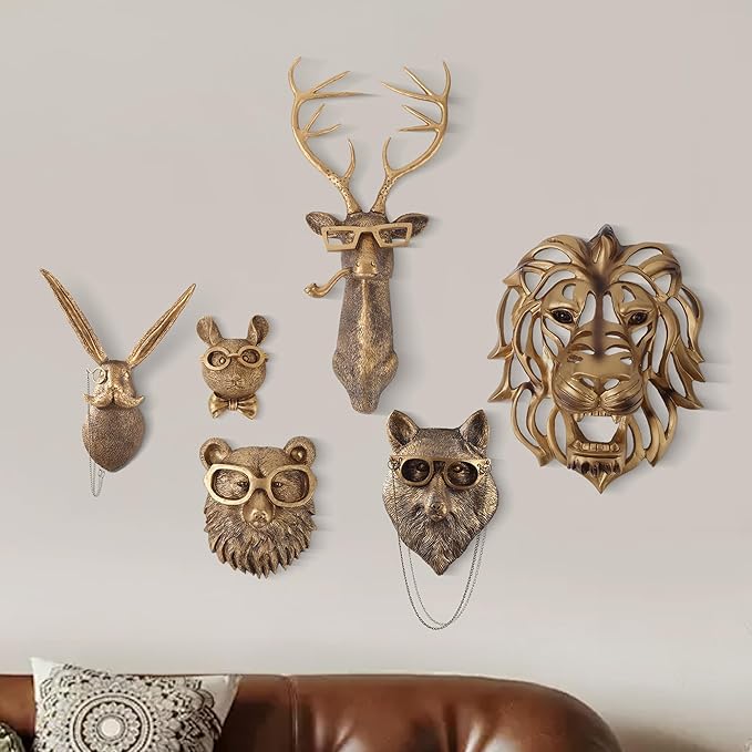 π¦π¦β¨ 6βPack Gold Animal Head Wall Sculptures β Limited Stock 50% Off!ππ·οΈ