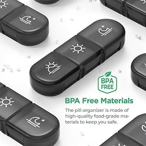 (π₯ Summer Hot Sale - Save 47% OFF) 21 Grid Black Pill Box Sorting Box, Buy 2 Free Shipping 6 Reviews