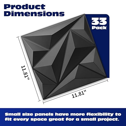 π₯33 Pack 3D Diamond Wall Panels β Cover 32 Sq.Ft!β¨