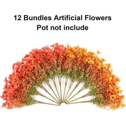 π12PCS Artificial UV-resistant flowers: suitable for patios, porches and balconies-F Orange Yellow