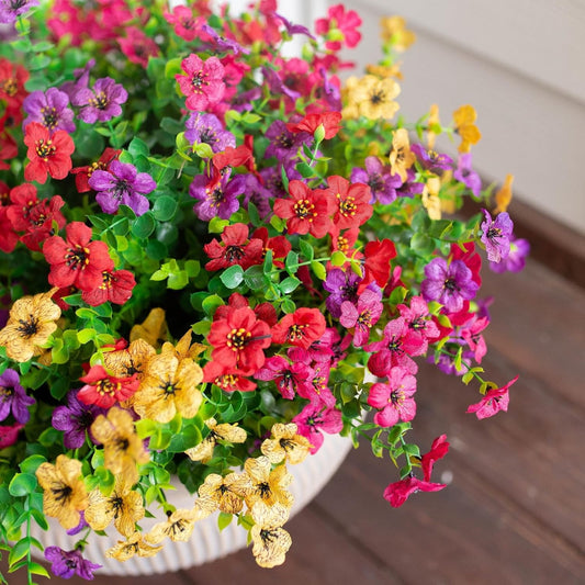 π12PCS Artificial UV-resistant flowers: suitable for patios, porches and balconies-4 Fall Multicolor