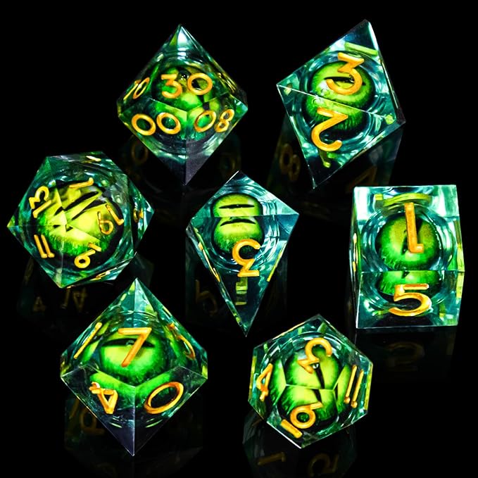 🎲DND Resin Dice Dragon Eye Perfect for D&D 5e & other TTRPGs