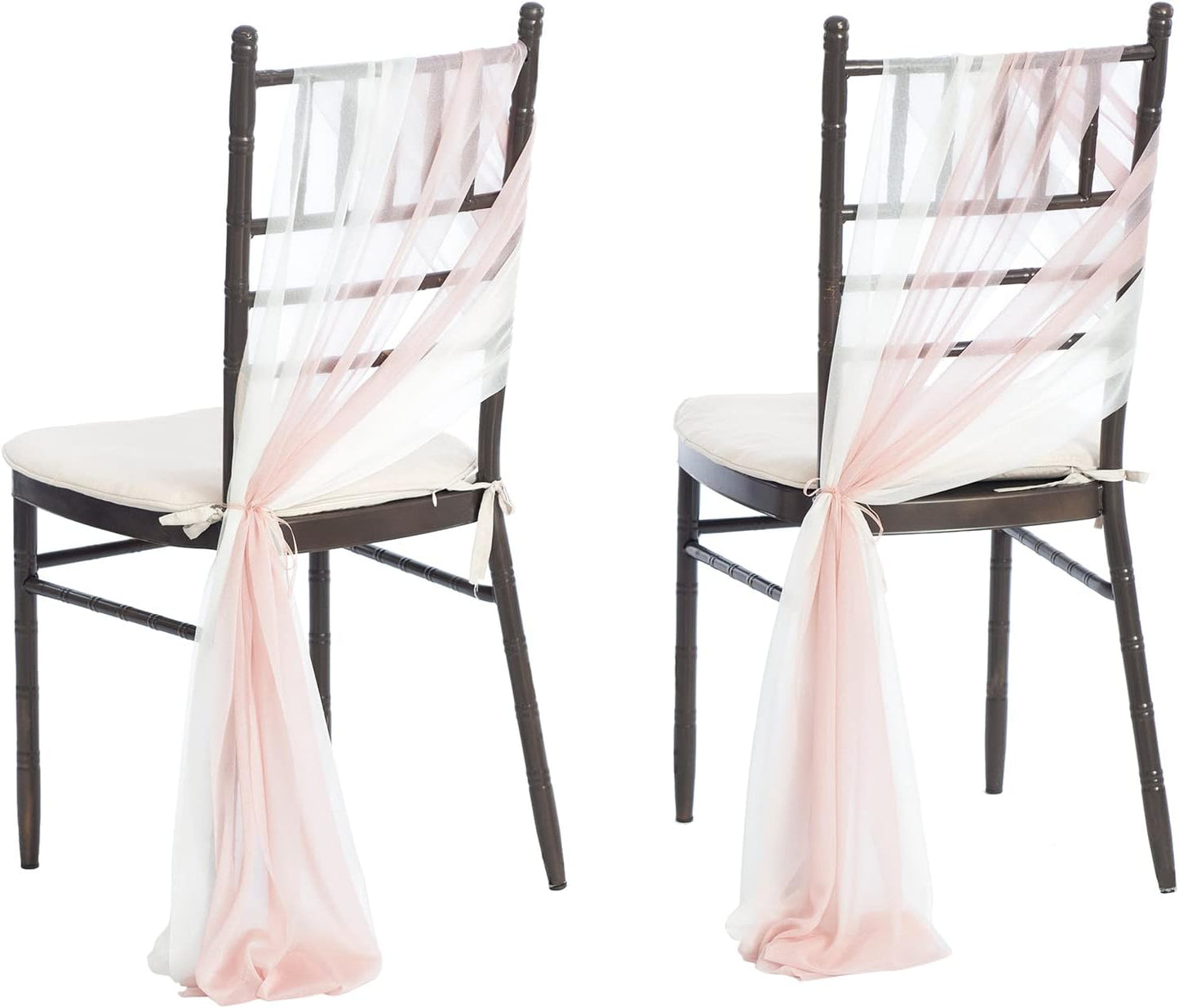 Wedding Chiffon Chair Sashes Cover Aisle Decorations Draping Fabric Wrinkle-Free with Tie