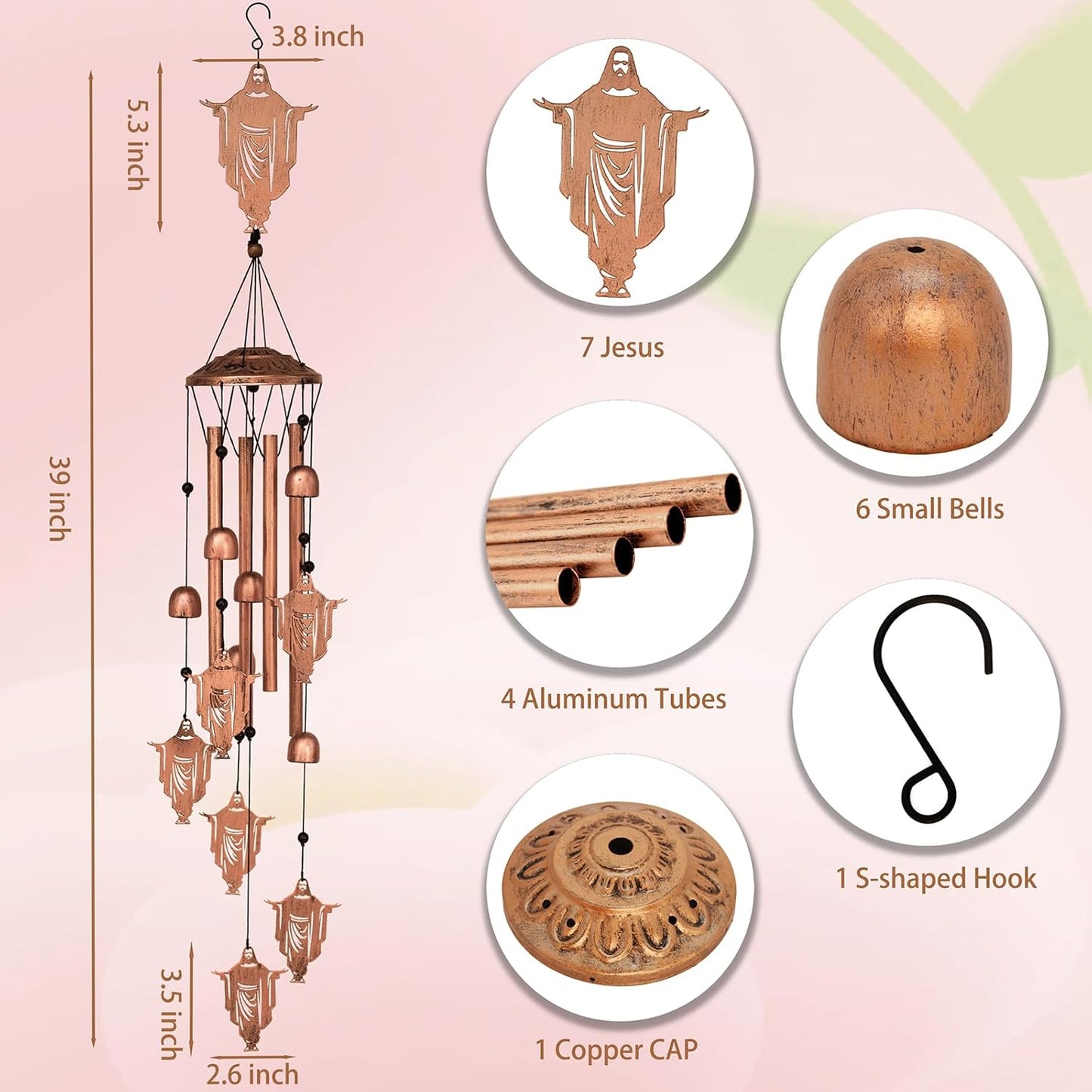 ✝️ Jesus Wind Chimes – Faithful Garden Gift