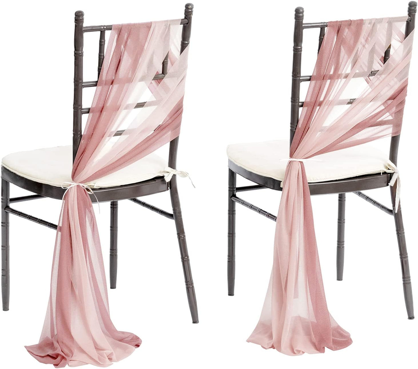 Wedding Chiffon Chair Sashes Cover Aisle Decorations Draping Fabric Wrinkle-Free with Tie
