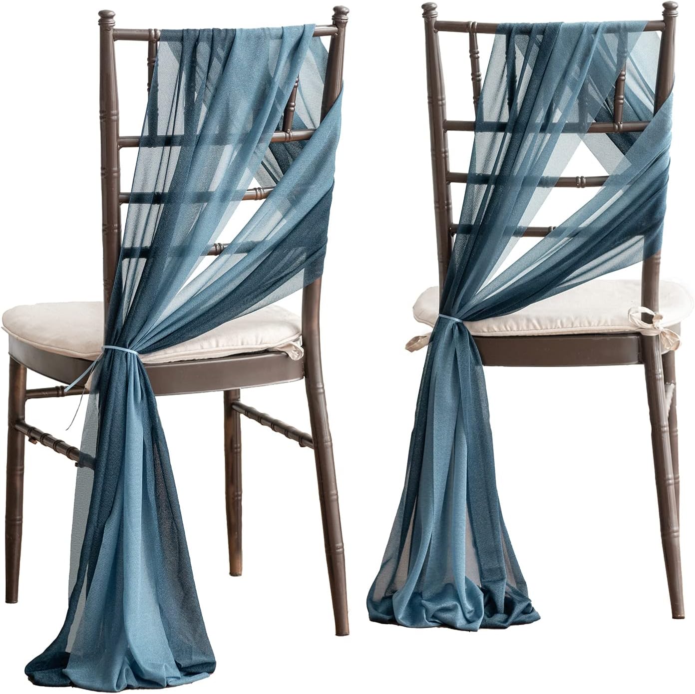 Wedding Chiffon Chair Sashes Cover Aisle Decorations Draping Fabric Wrinkle-Free with Tie