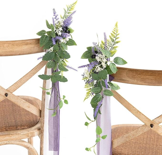 🌺Wedding Artificial Aisle Pew Flowers Chair Decorations