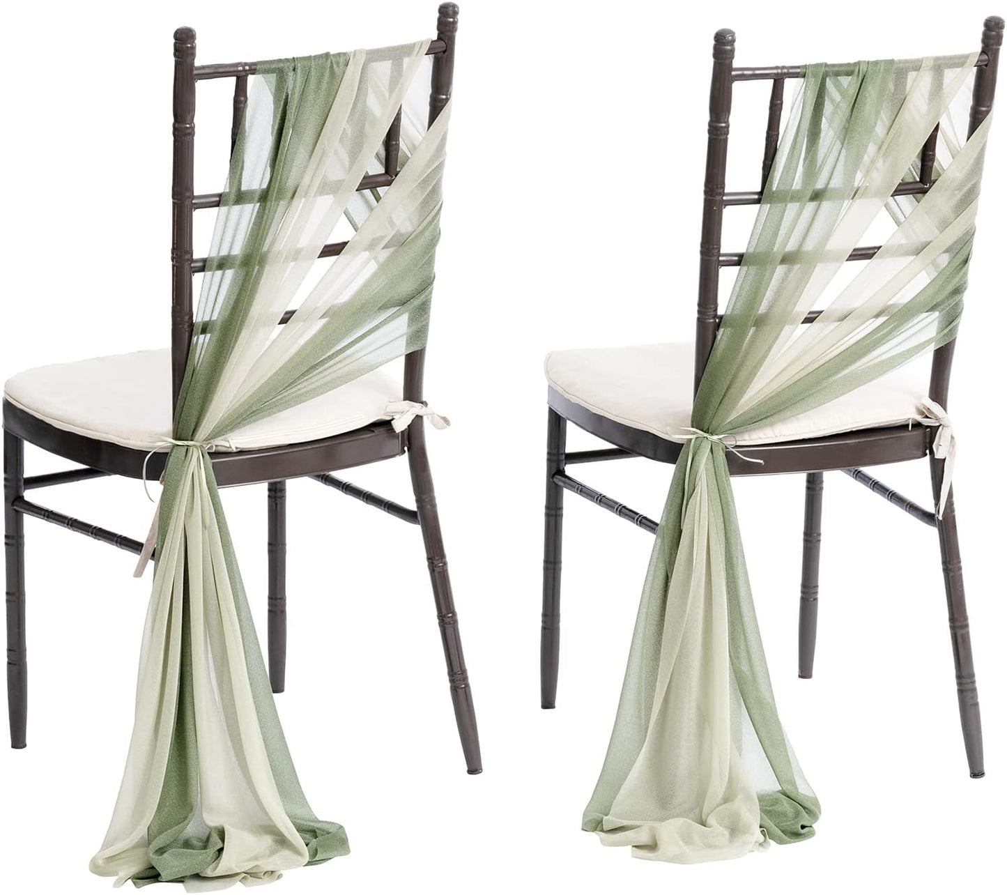 Wedding Chiffon Chair Sashes Cover Aisle Decorations Draping Fabric Wrinkle-Free with Tie