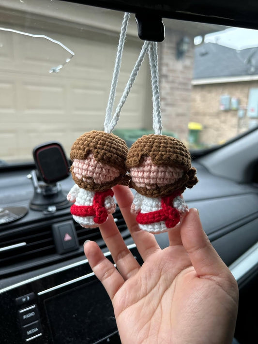 Crochet Mini Jesus Keychain (Hanging)
