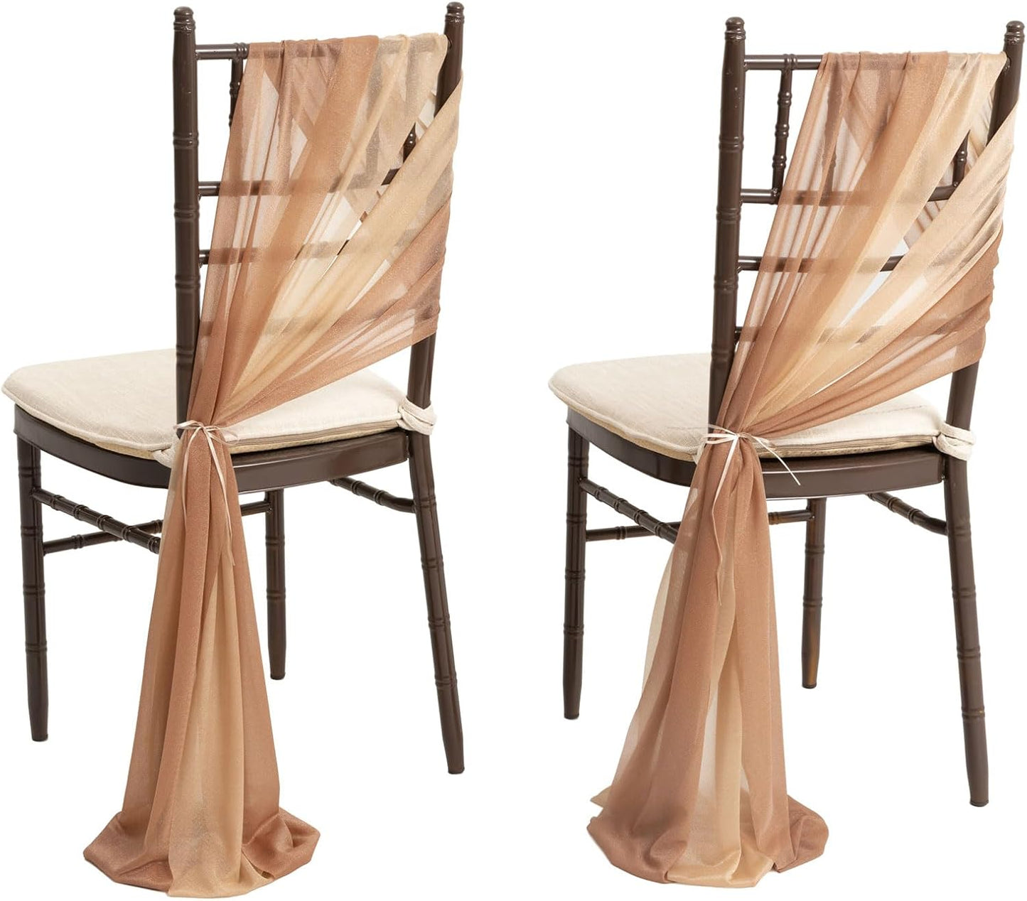 Wedding Chiffon Chair Sashes Cover Aisle Decorations Draping Fabric Wrinkle-Free with Tie