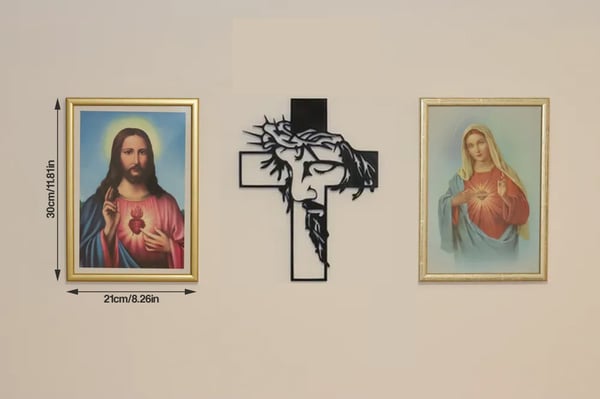 🔥Jesus Cross Metal Sign Christ Wall Art Decor