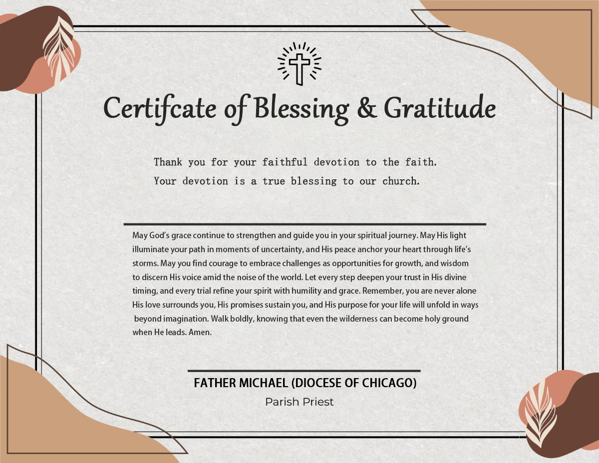 Free blessing certificate