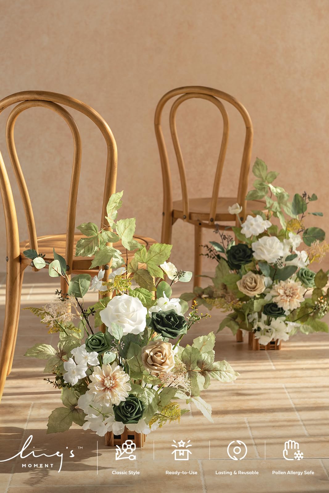 👰Artificial Flowers Wedding Aisle Runner Chair Decorations