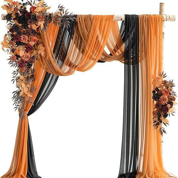 👰Wedding Flower Packages in Black & Pumpkin Orange