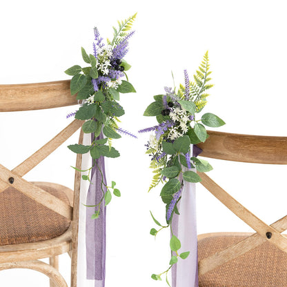 🌺Wedding Artificial Aisle Pew Flowers Chair Decorations