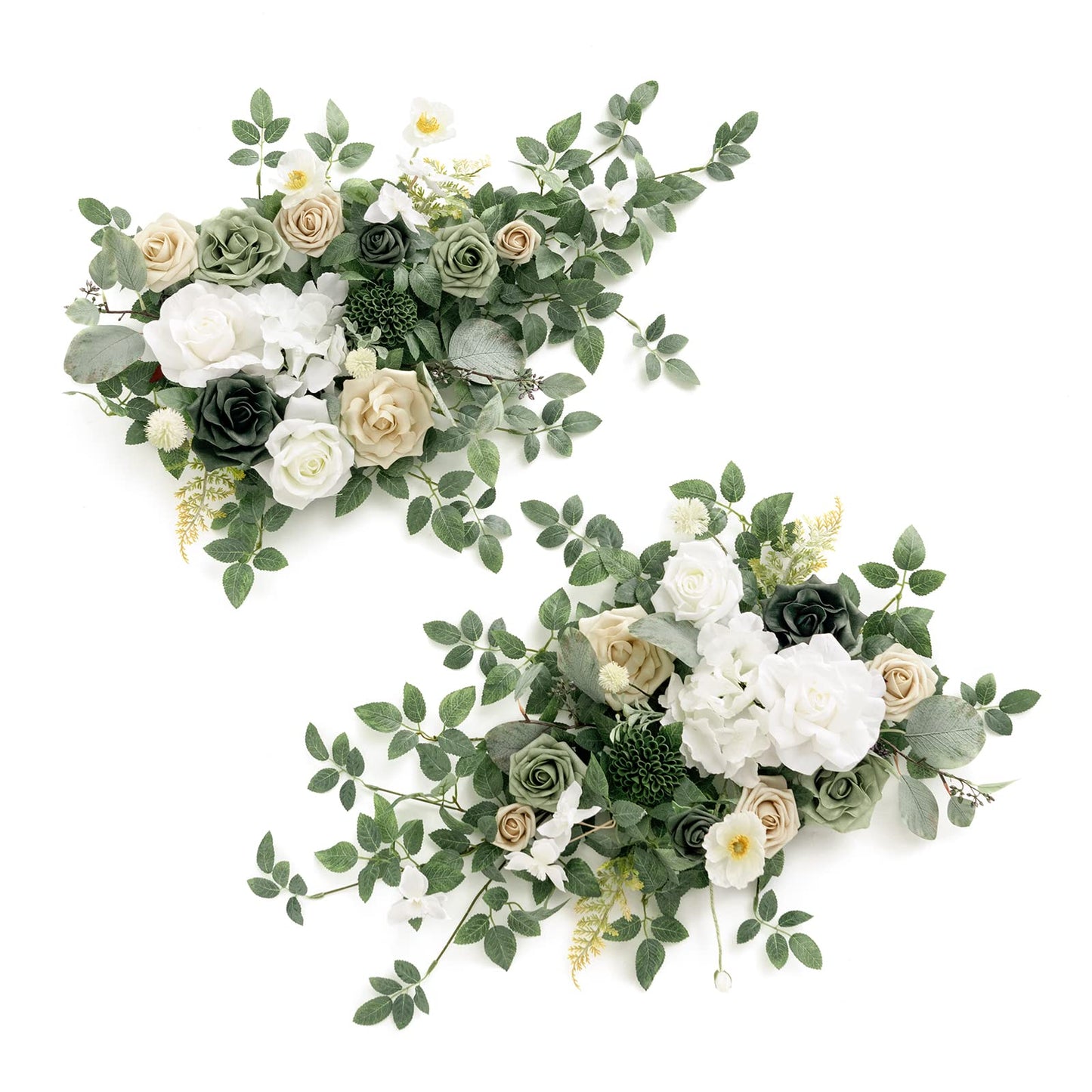 🍃Green Artificial Flower Garland Floral Swags Centerpieces White Wedding Arch Flower
