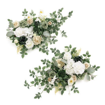 🍃Green Artificial Flower Garland Floral Swags Centerpieces White Wedding Arch Flower