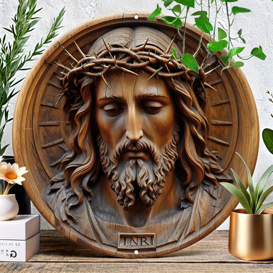 Vintage Jesus Round Lron Wall Art