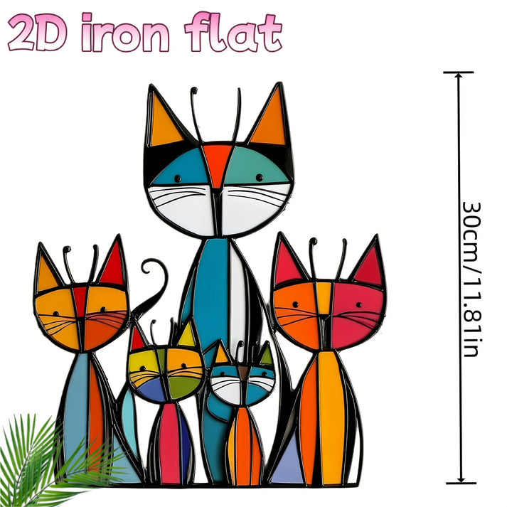 😺Bohemian Minimalist Metal Cat Wall Art Decor