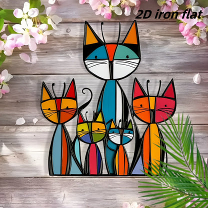 😺Bohemian Minimalist Metal Cat Wall Art Decor