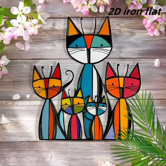 😺Bohemian Minimalist Metal Cat Wall Art Decor