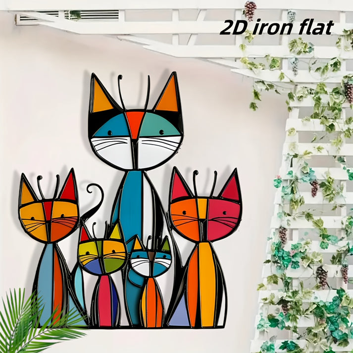 😺Bohemian Minimalist Metal Cat Wall Art Decor