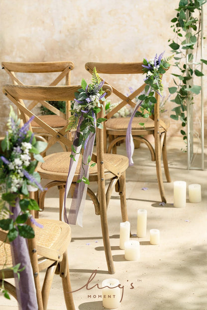 🌺Wedding Artificial Aisle Pew Flowers Chair Decorations