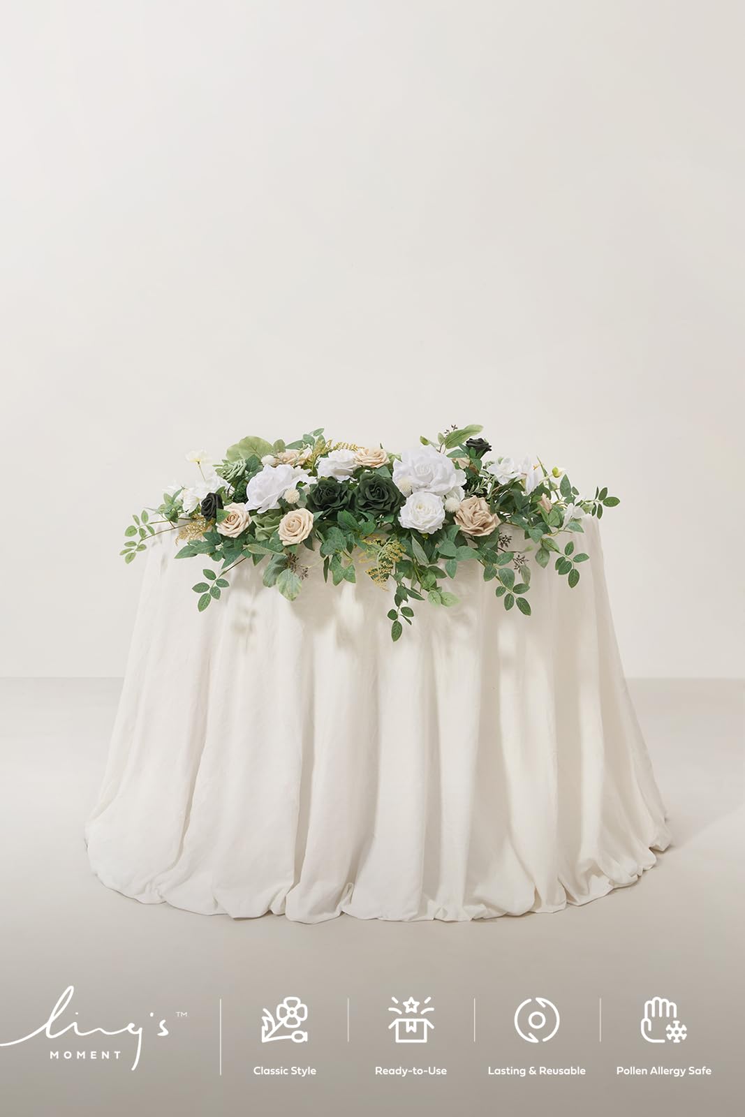 🍃Green Artificial Flower Garland Floral Swags Centerpieces White Wedding Arch Flower