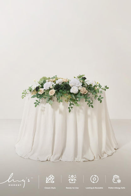 🍃Green Artificial Flower Garland Floral Swags Centerpieces White Wedding Arch Flower