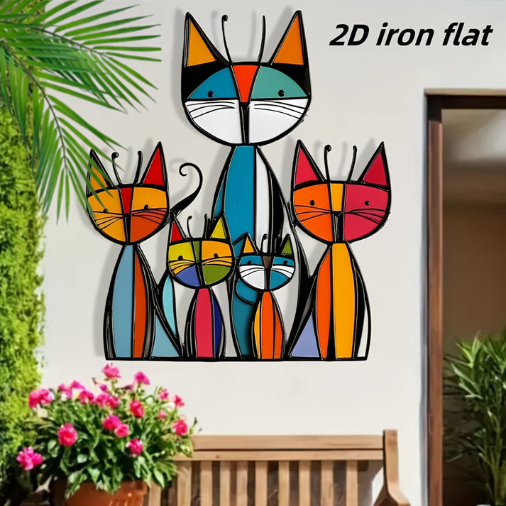 😺Bohemian Minimalist Metal Cat Wall Art Decor