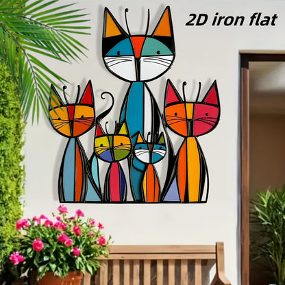 😺Bohemian Minimalist Metal Cat Wall Art Decor