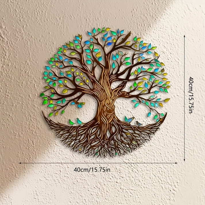 Tree of Life Metal Wall Sculpture - Art Deco Iron Wall Hanging