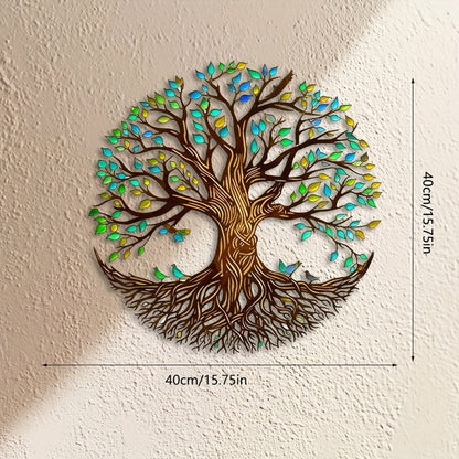 Tree of Life Metal Wall Sculpture - Art Deco Iron Wall Hanging