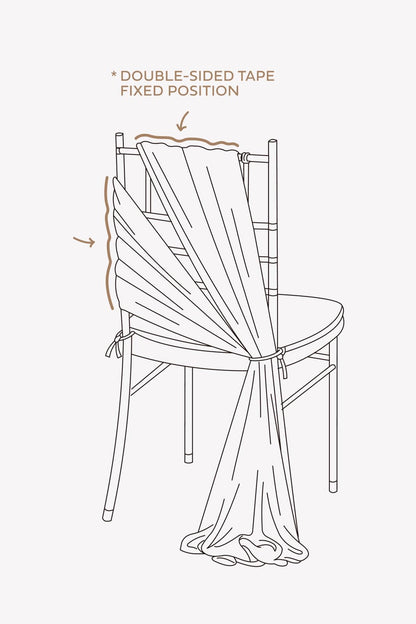 Wedding Chiffon Chair Sashes Cover Aisle Decorations Draping Fabric Wrinkle-Free with Tie