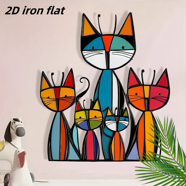 😺Bohemian Minimalist Metal Cat Wall Art Decor