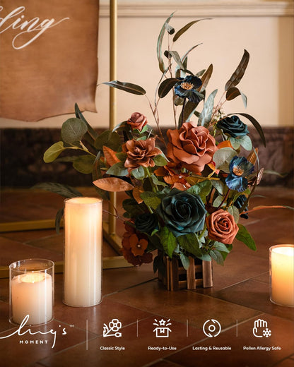 👰Artificial Flowers Wedding Aisle Runner Chair Decorations