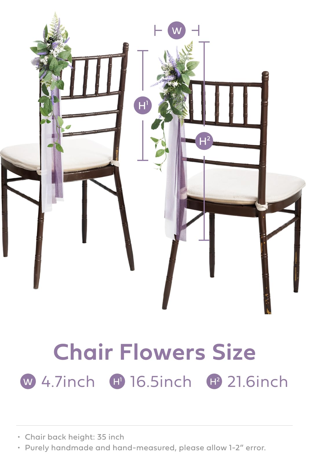 🌺Wedding Artificial Aisle Pew Flowers Chair Decorations