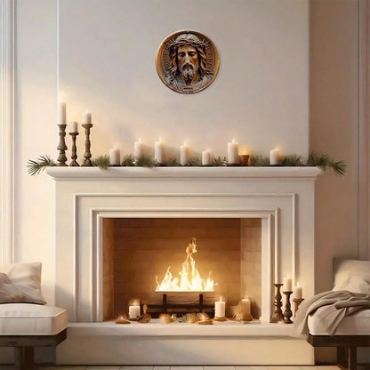 Vintage Jesus Round Lron Wall Art